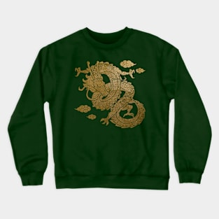 Gold Chinese Dragon Asian Tradition Tattoo Style Crewneck Sweatshirt